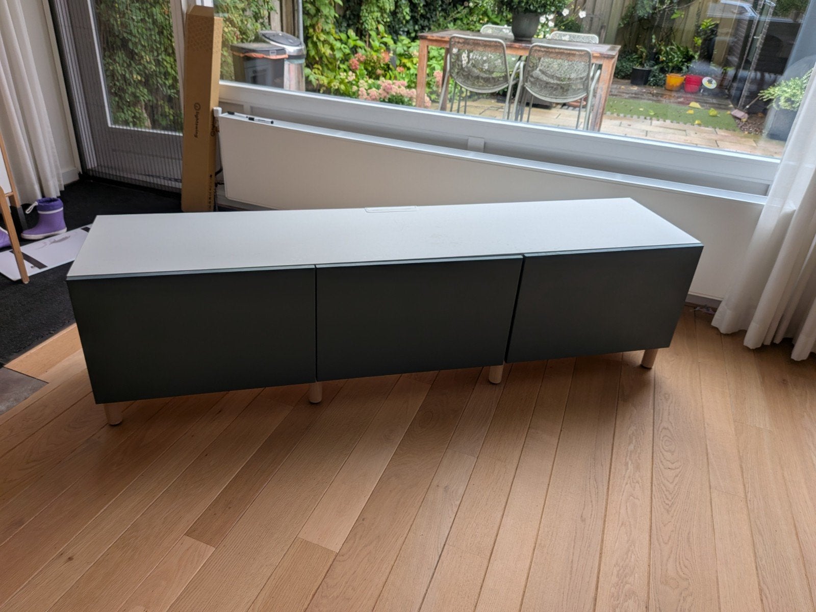 IKEA Besta TV-meubel met 3 deuren en poten, Ophalen, Gebruikt, 150 tot 200 cm, Minder dan 100 cm