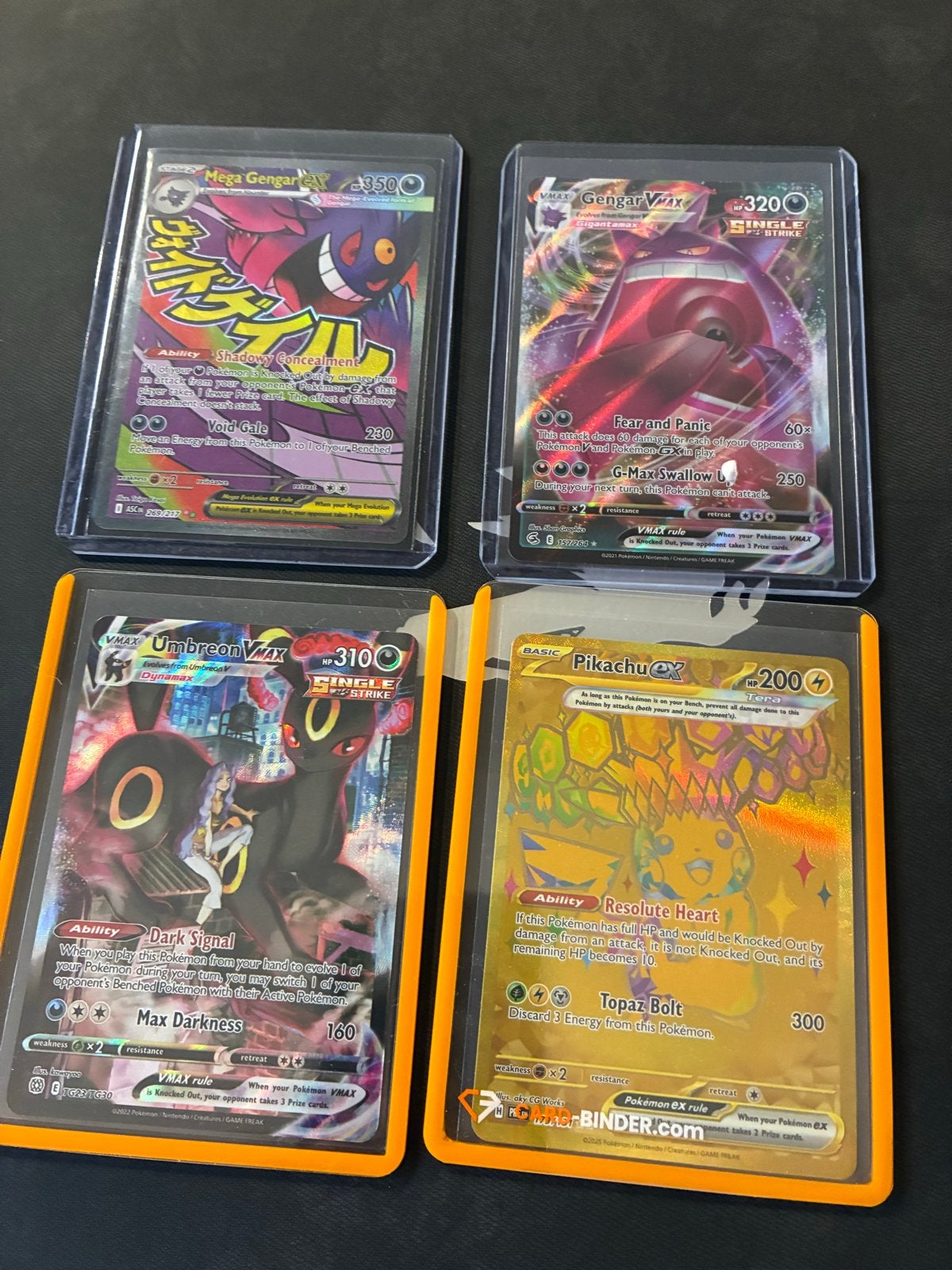 Zeldzame Pokémon Kaarten: Mega Gengar, Gengar VMAX, Umbreon, Hobby en Vrije tijd, Ophalen of Verzenden, Zo goed als nieuw