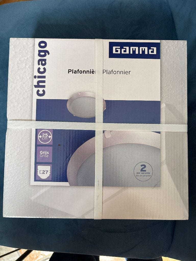 GAMMA plafonnière Chicago grijs, Ophalen, Grijs, Nieuw, Plafondlamp