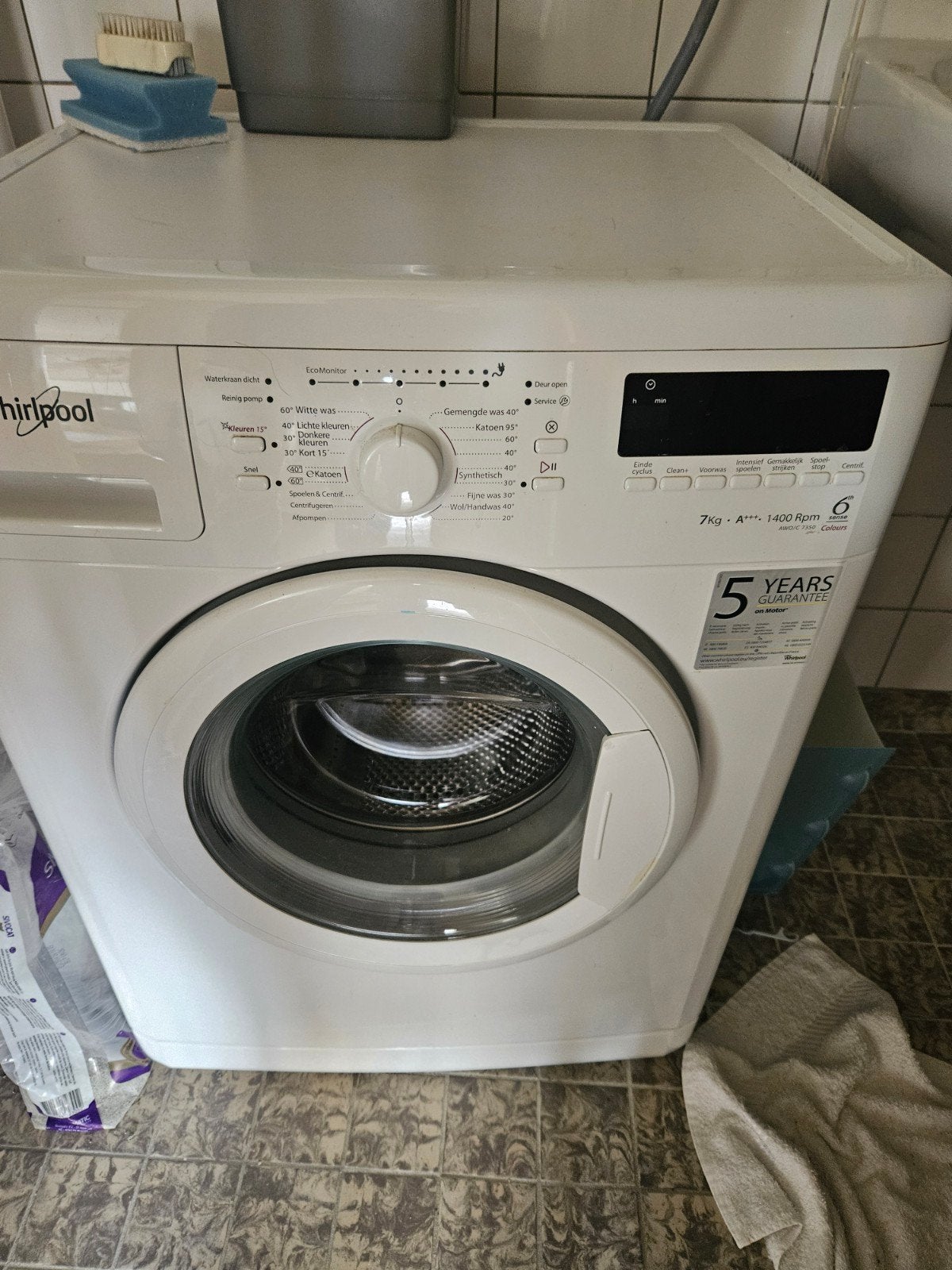 Whirlpool Wasmachine 7kg - Zo goed als nieuw, Ophalen of Verzenden, Zo goed als nieuw, Voorlader, Energieklasse A of zuiniger