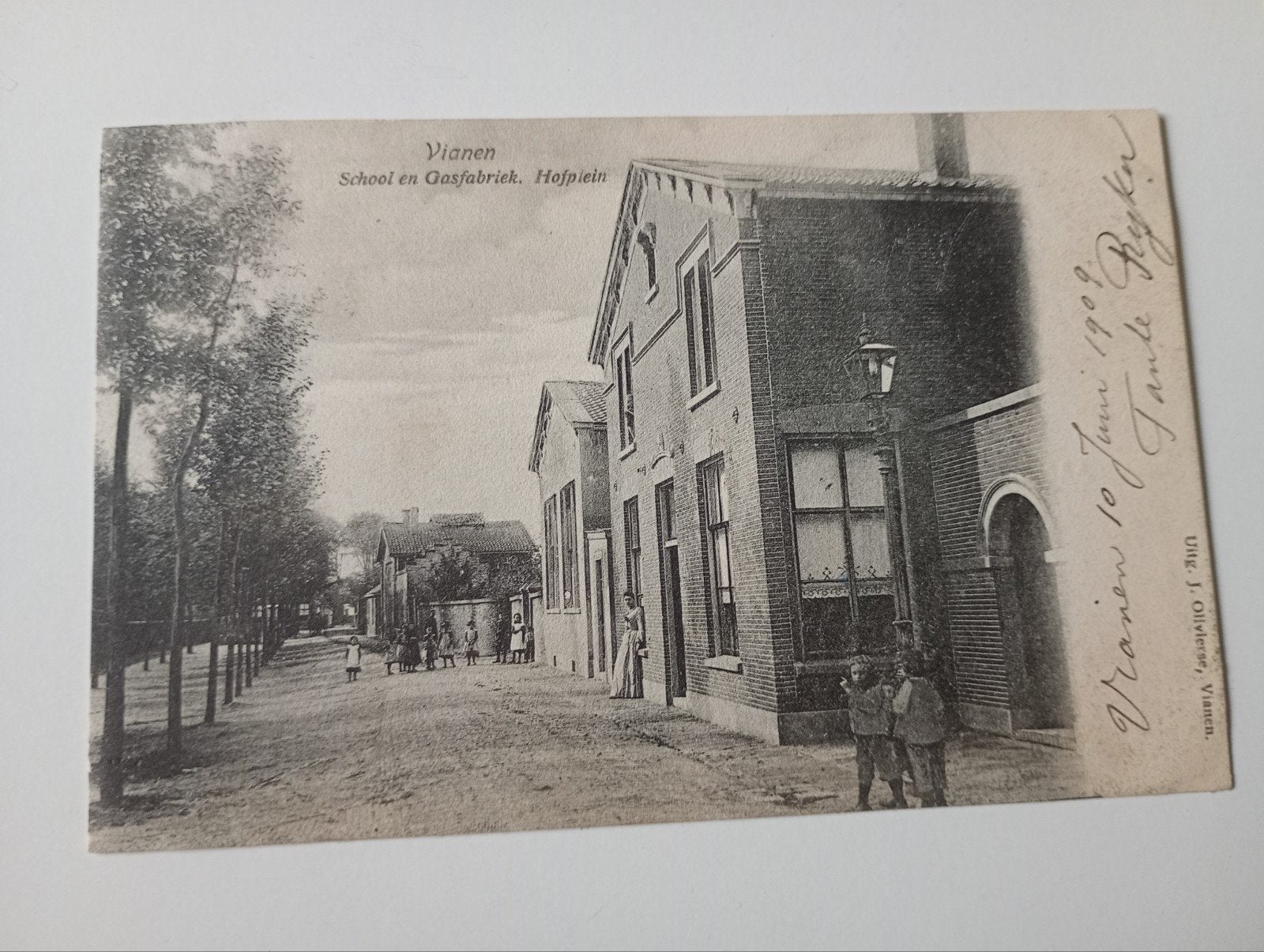 Vianen School en Gasfabriek 1909, Verzamelen, Ophalen of Verzenden, Voor 1920, Gelopen, Utrecht