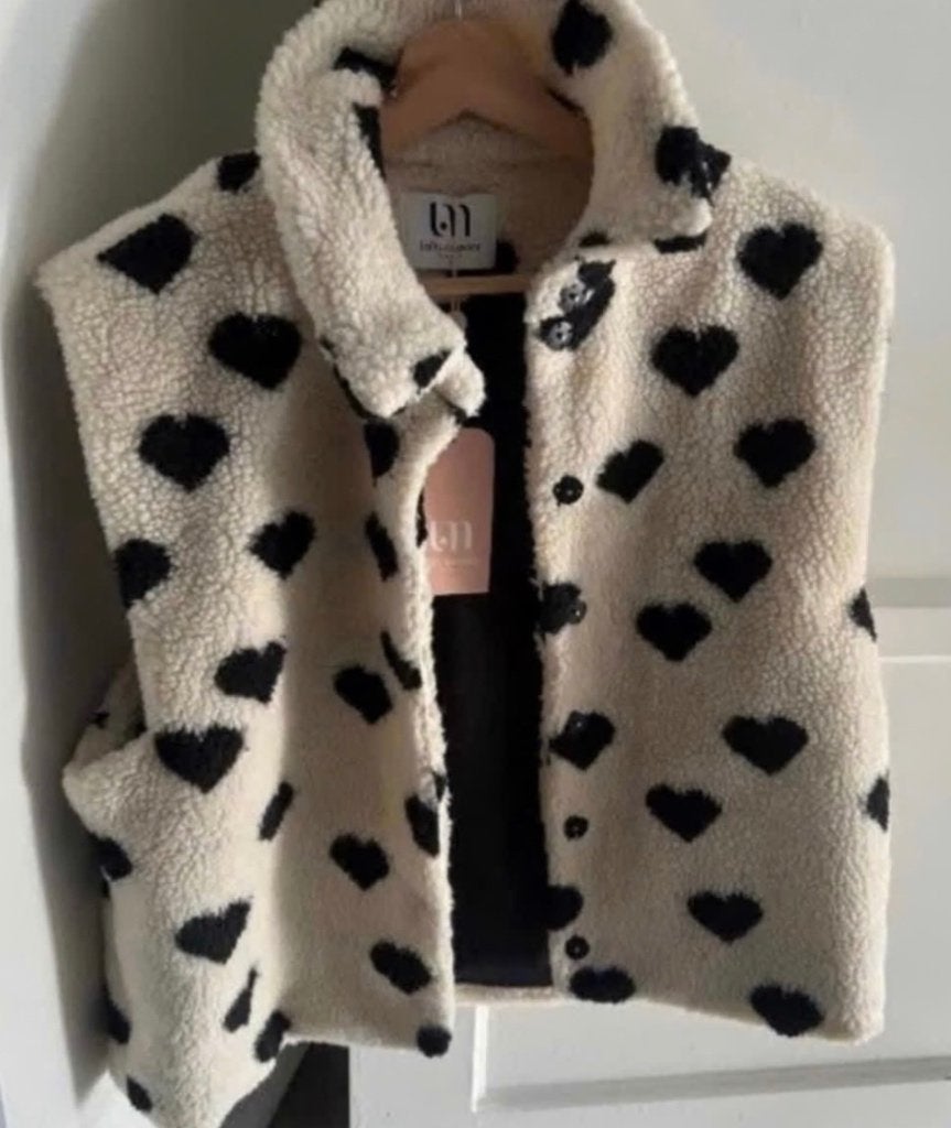 Dames bodywarmer vest met hartjes, Maat 42/44 (L), Nieuw, Ophalen of Verzenden, Zwart