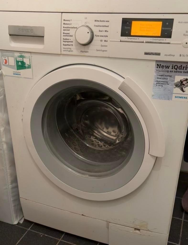 Siemens Wasmachine, Witgoed en Apparatuur, Wasmachines, Gebruikt, Voorlader, 8 tot 10 kg, 85 tot 90 cm, 1200 tot 1600 toeren, Energieklasse A of zuiniger
