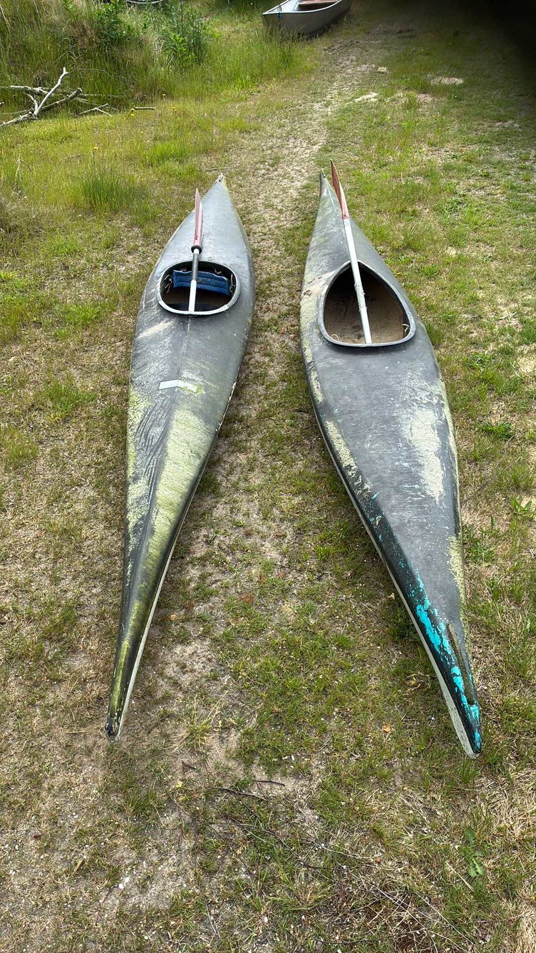 2 ouwe kano’s, Watersport en Boten, Gebruikt, Eén persoon, Met peddels, Overige typen