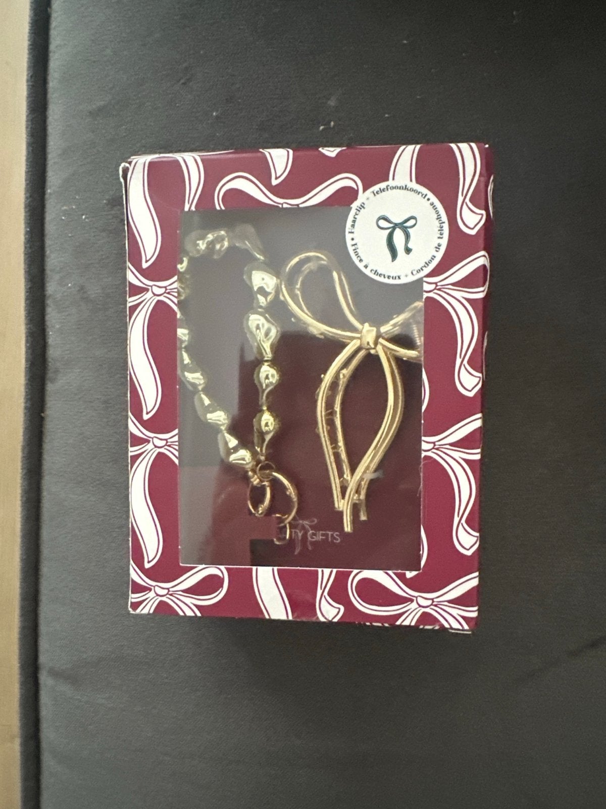 Gouden Telefoonkoord en Haarclip Set - Party Gifts, Ophalen, Nieuw