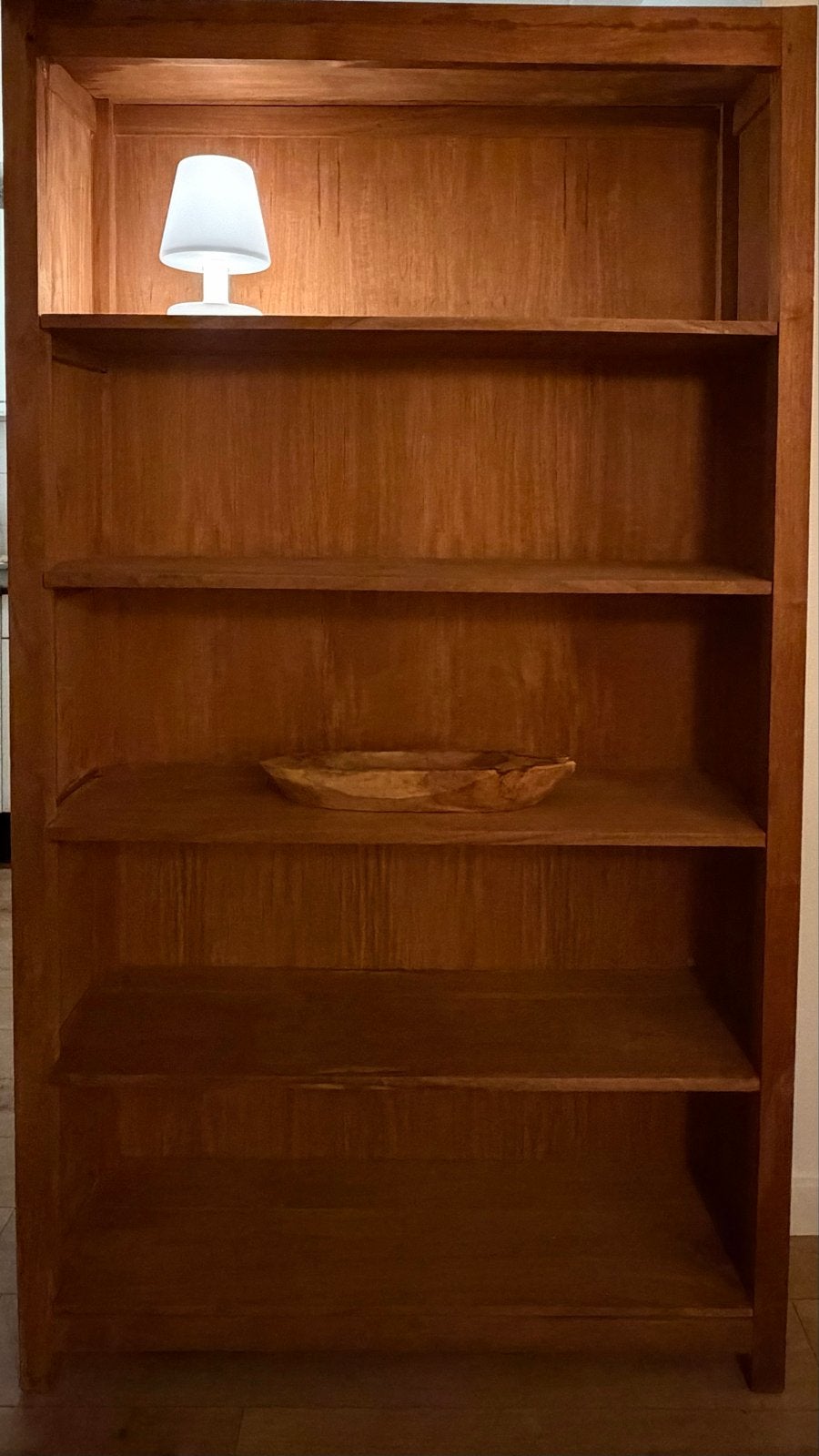 Handgemaakte Hardhouten Boekenkast (195x110x34 cm), Huis en Inrichting, Ophalen, Met plank(en), Gebruikt, 100 tot 150 cm