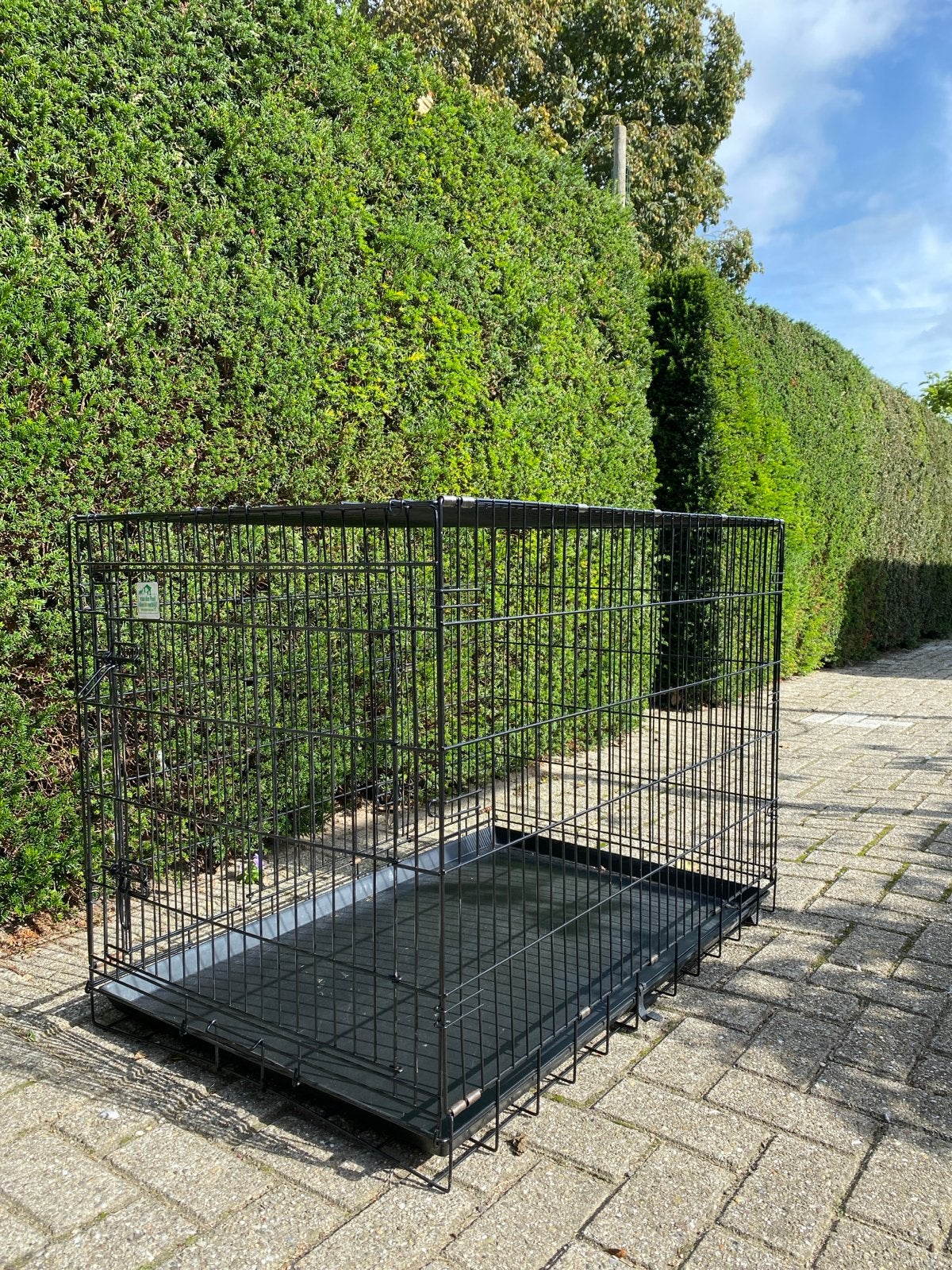 Honden bench zwart 107 x 70 x 80 cm, Ophalen, Gebruikt