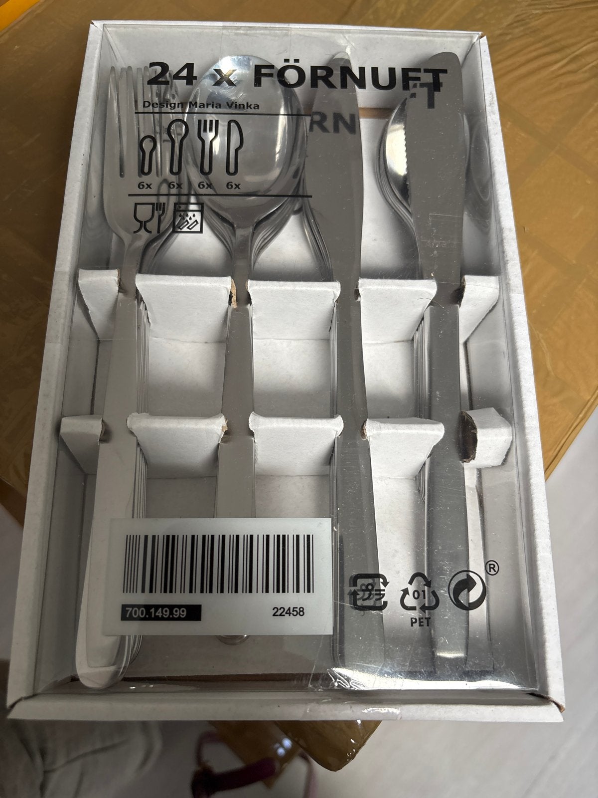 Ikea FÖRNUFT Bestekset 24-delig - Zo goed als nieuw, Ophalen of Verzenden, Zo goed als nieuw, Rvs of Chroom