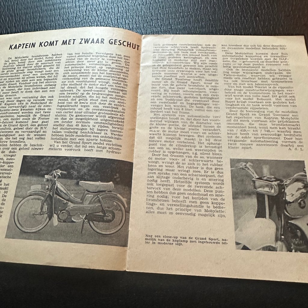 #11) KAPTEIN-MOBYLETTE - 1960 - Overdruk uit 'Bromfiets', Verzenden, Gelezen, Folder