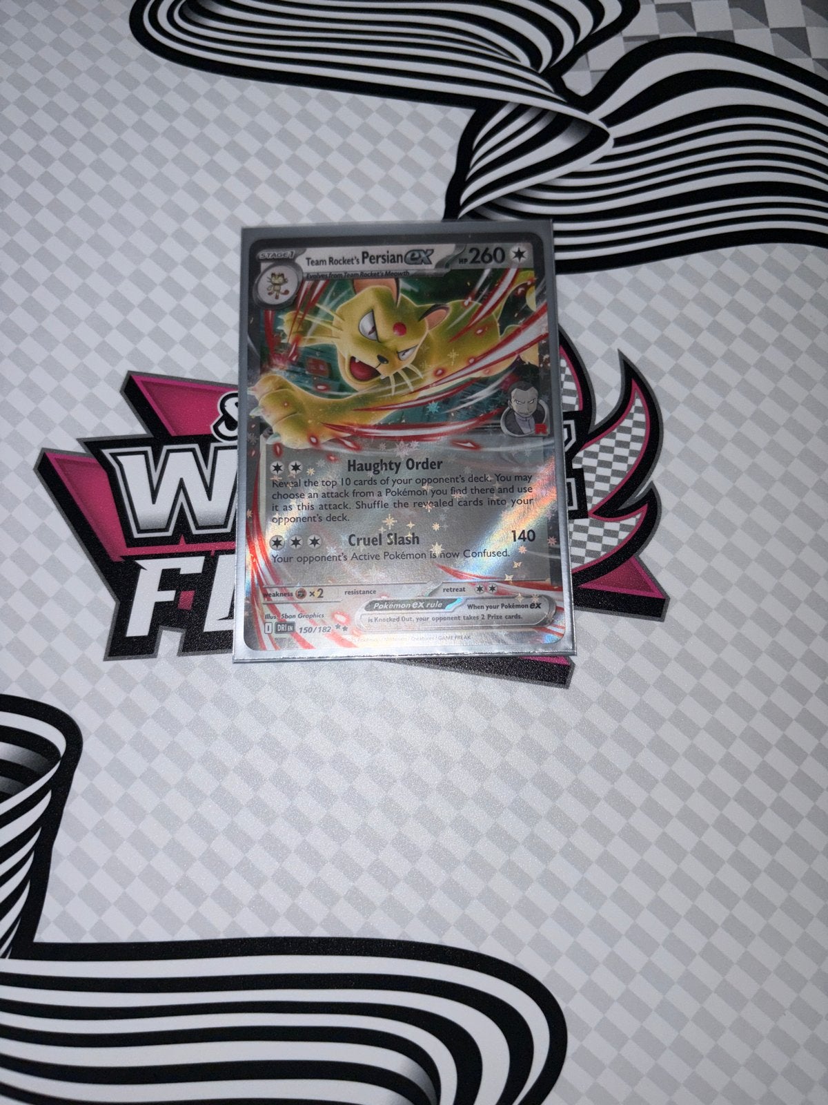 Team Rocket's Persian GX Pokémon Kaart 150/182, Ophalen of Verzenden, Zo goed als nieuw, Losse kaart