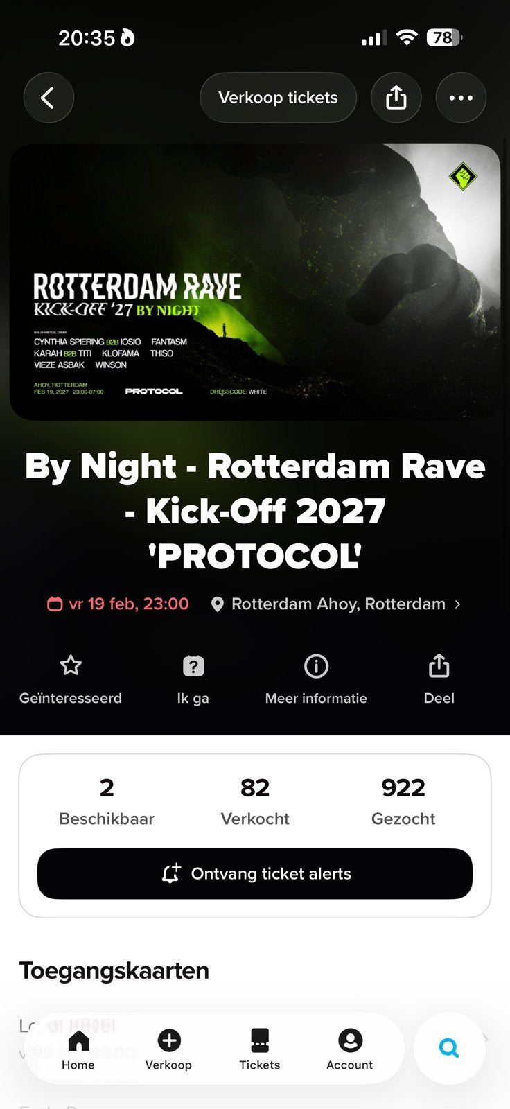 Rotterdam rave by night protocol, Tickets en Kaartjes, Drie personen of meer
