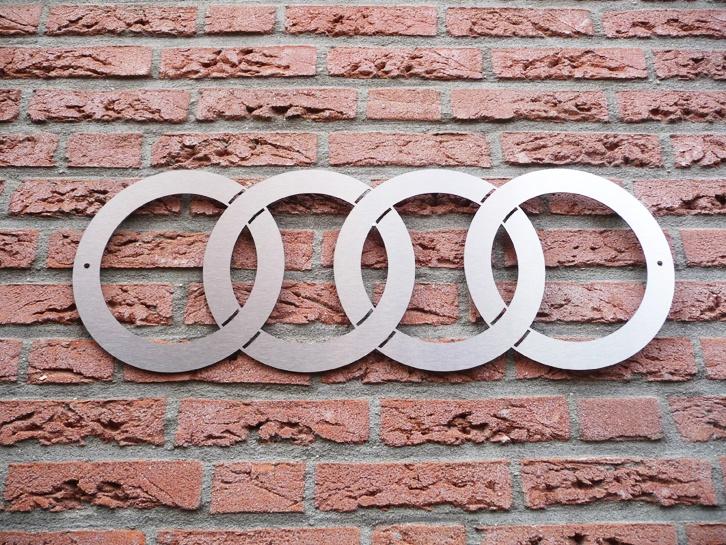 Uniek AUDI RVS logo 70cm, Ophalen of Verzenden, Nieuw, Auto's