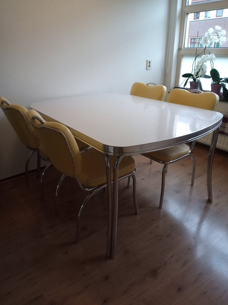 Bel Air eetkamerset, Ophalen, Gebruikt, Retro, 4 tot 6 stoelen