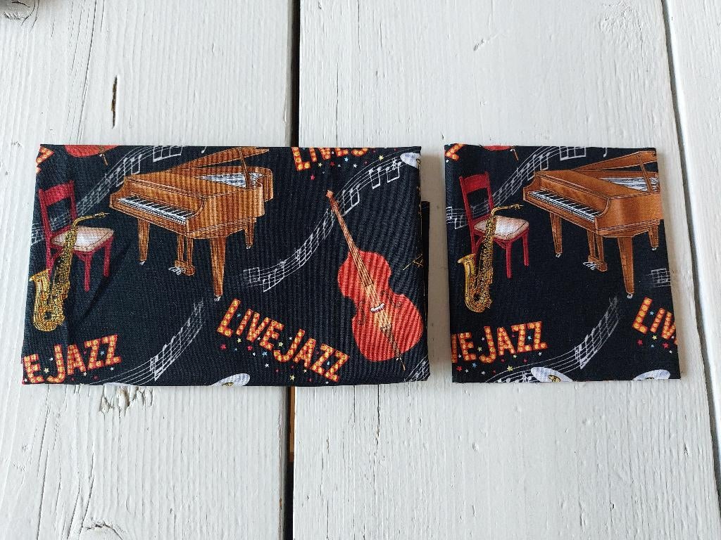 Prachtige quiltstof/themastof - muziek/instrumenten, Overige kleuren, Nieuw, Ophalen of Verzenden, 30 tot 120 cm