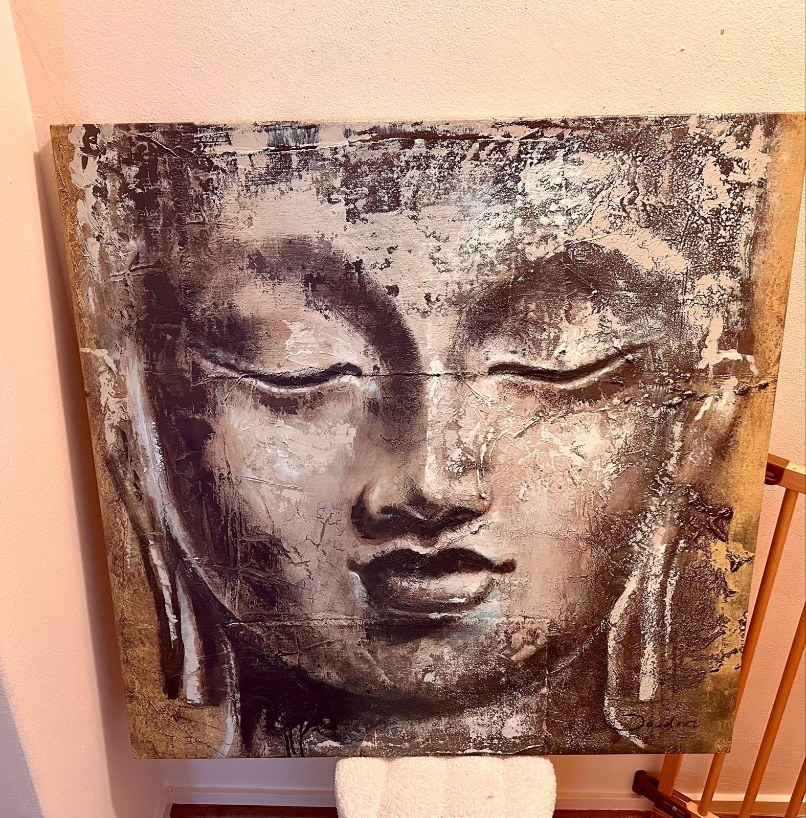 Boeddha schilderij - Handgeschilderd op canvas, Ophalen