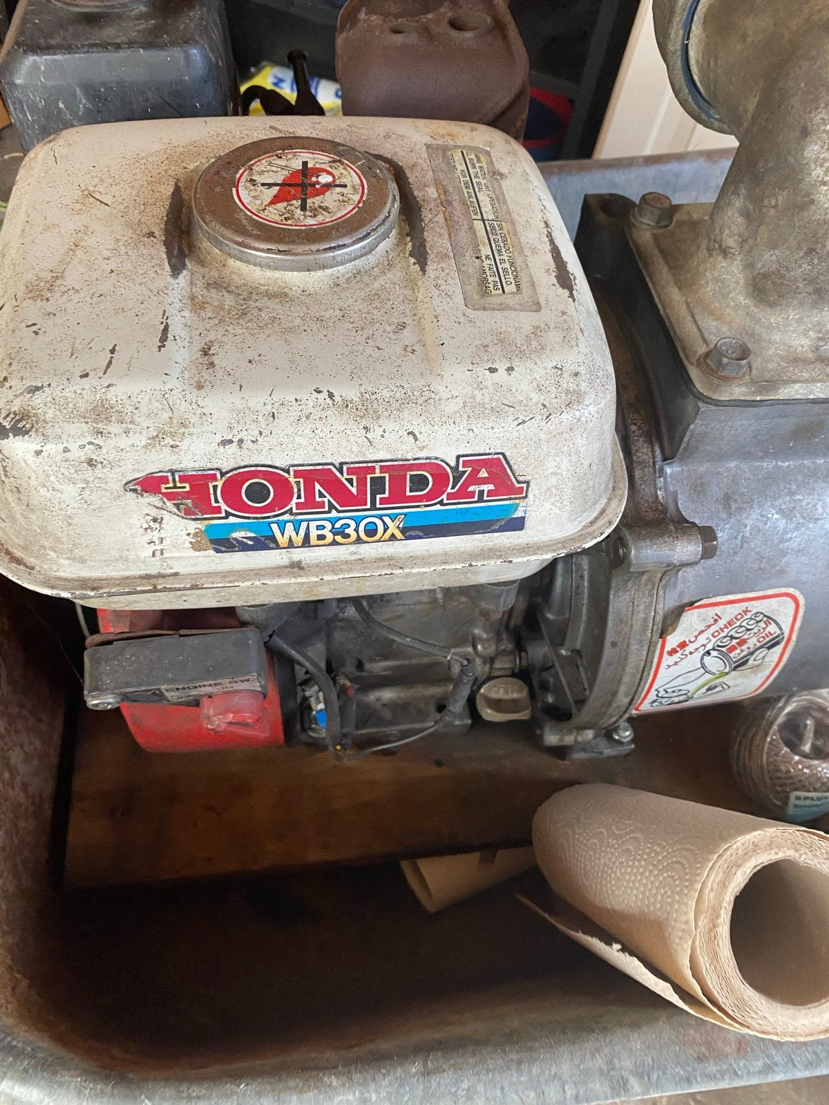 Honda WB30X Waterpomp - Gebruikt maar functioneel, Tuin en Terras, Ophalen of Verzenden, Gebruikt, Handmatig, Overige typen