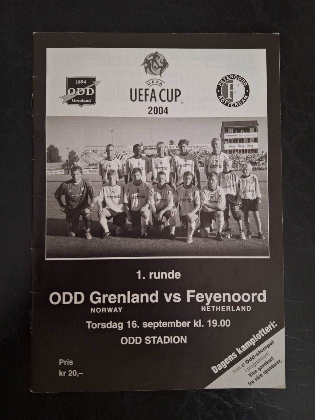 progr/Teamsheet OOD Grenland - Feyenoord, Verzenden, Nieuw, Feyenoord