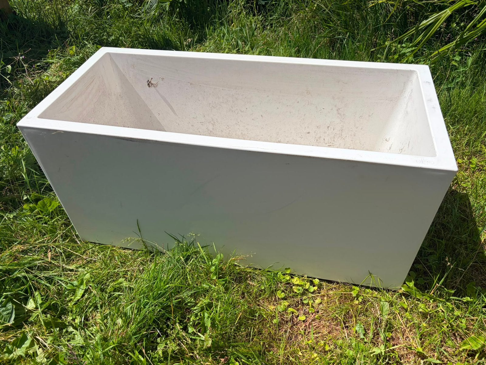 Elho vivo plantenbak wit met wielen, Tuin en Terras, Bloembakken en Plantenbakken, Ophalen, Kunststof, Gebruikt, 60 tot 100 cm