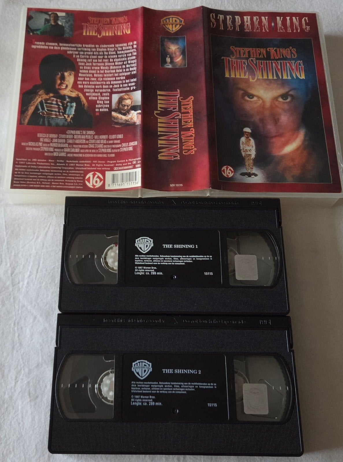 Stephen King The Shining Dubbelbox VHS Horror, Vanaf 16 jaar, Ophalen of Verzenden, Gebruikt, Horror