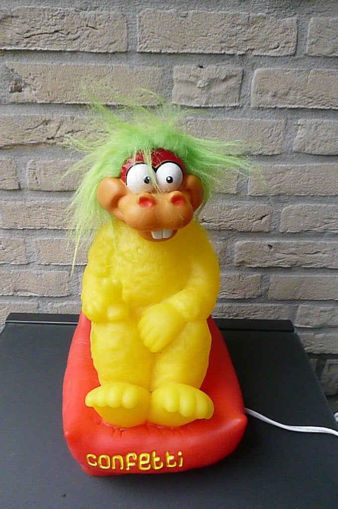 leuke trollen-tafellamp uit de jaren '80, Meerkleurig, Ophalen of Verzenden, Kunststof, Sfeerlamp