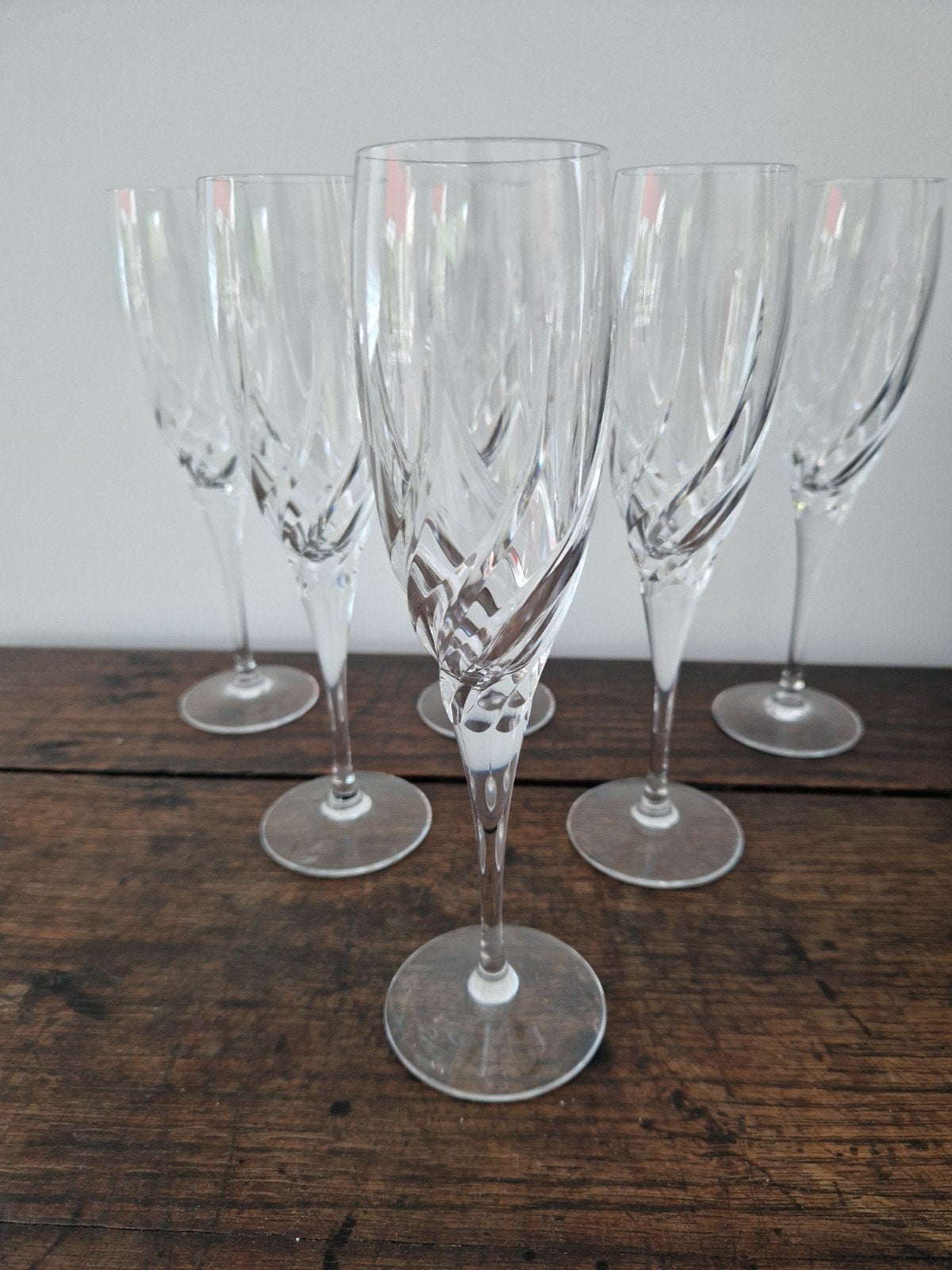 6 Toscane champagneglazen - Kristal van Albert Heijn, Glas of Glazen, Nieuw, Ophalen of Verzenden, Glas