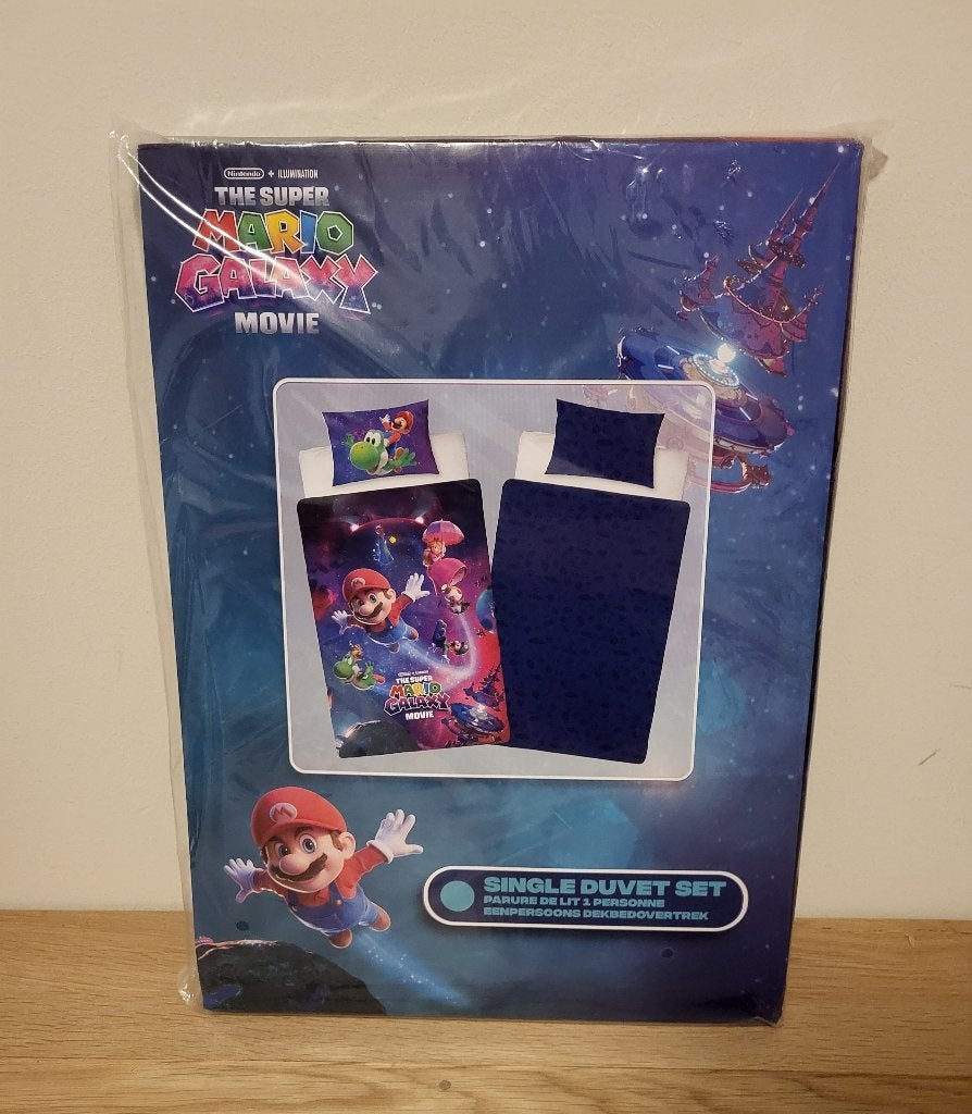 Nieuw! Super Mario Galaxy dekbedovertrek, eenpersoons, Overige merken, Nieuw, Ophalen of Verzenden, Meerkleurig
