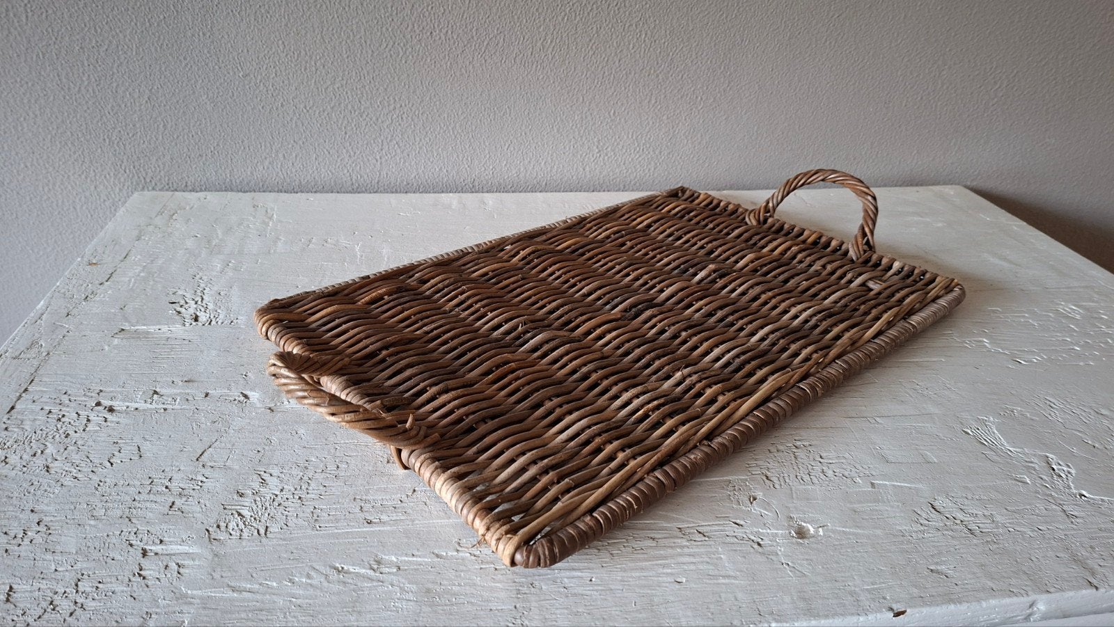 Landelijke Rotan / Rieten Dienblad  (Uitstekende staat), Ophalen of Verzenden, Zo goed als nieuw, Rechthoekig, Hout