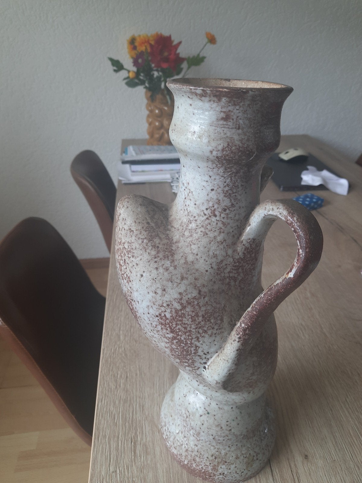 Vintage Studio Keramiek Vaas -  Raku Rustiek, Ophalen