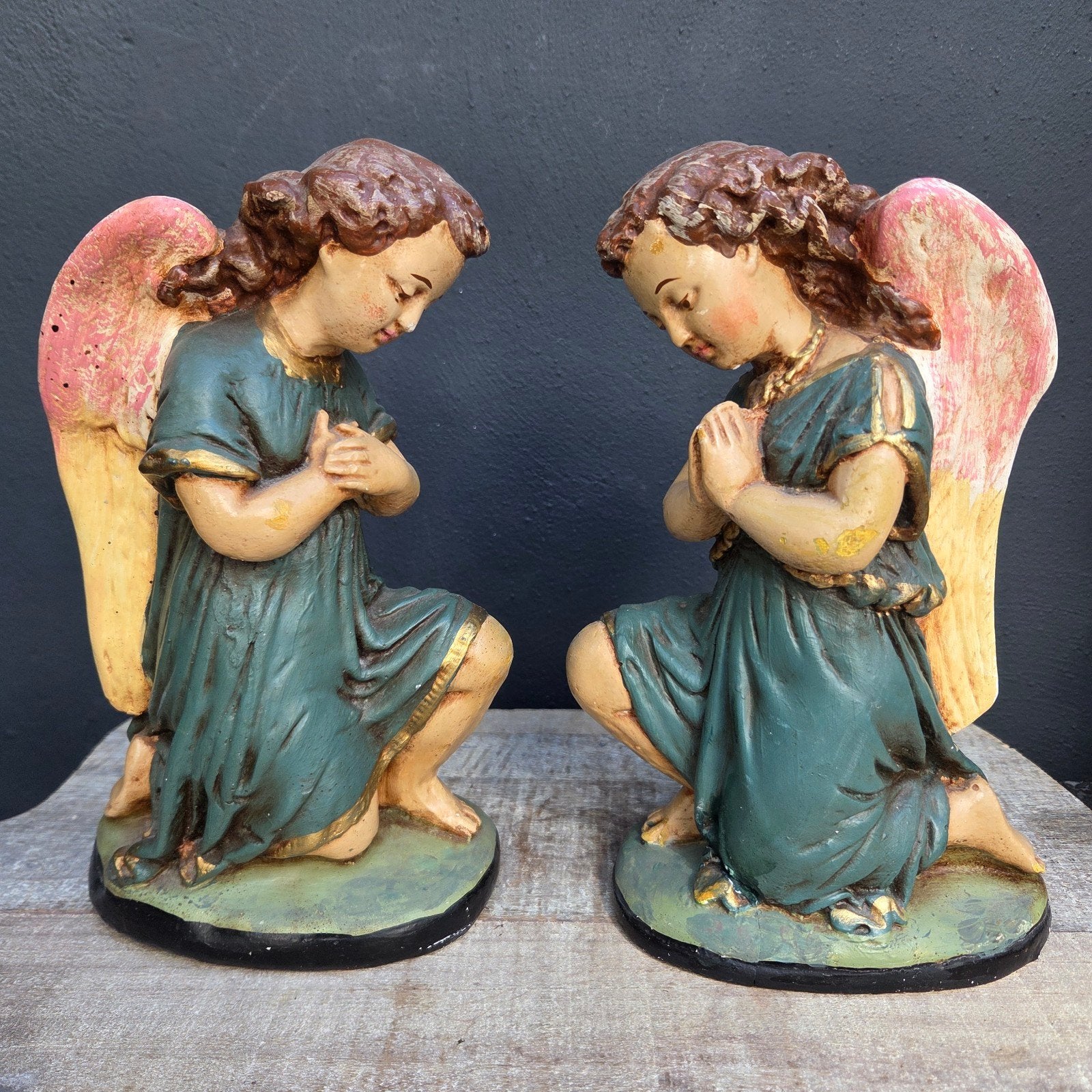 brocante gipsen engelen 25,5 cm!, Ophalen of Verzenden