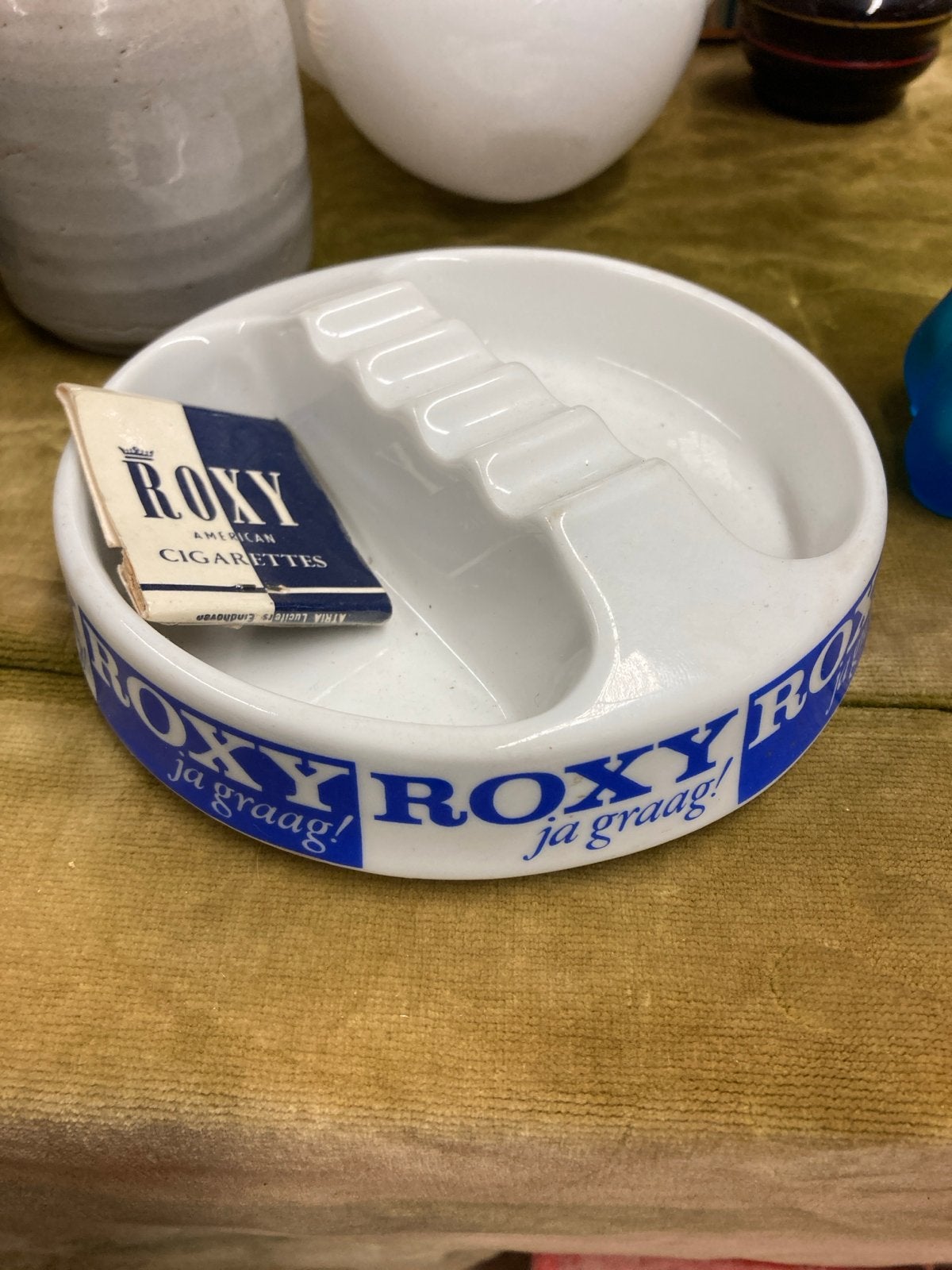 Vintage Roxy asbak - Ja graag! - American Cigarettes, Ophalen of Verzenden, Gebruikt