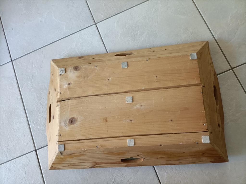 Vintage robuust houten dienblad 65 cm, Ophalen of Verzenden, Rechthoekig, Hout