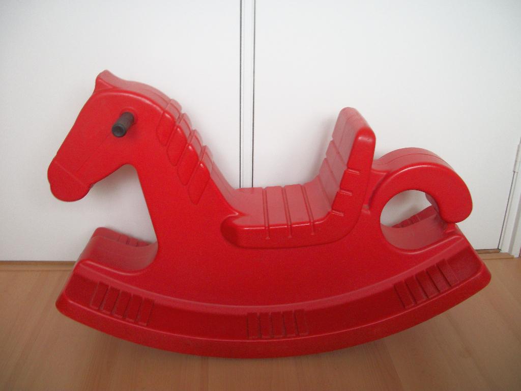 Vintage Hobbelpaard - Rood - 58 hoog - in goede staat/heel, Kinderen en Baby's, Ophalen, Zo goed als nieuw