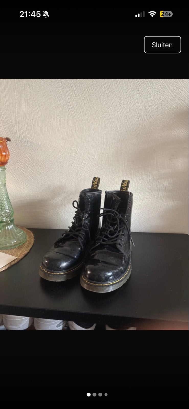Dr. Martens zwarte laklaarzen - Maat 36, Kleding | Dames, Schoenen, Ophalen, Gedragen, Zwart, Lage of Enkellaarzen