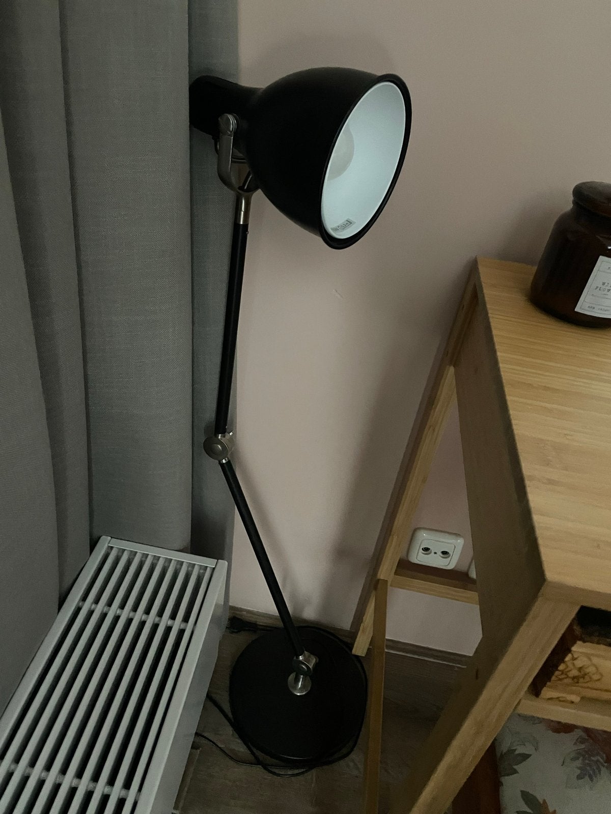 Zwarte tafellamp/bureaulamp met verstelbare arm, Ophalen, Bureaulamp, Zwart, Metaal