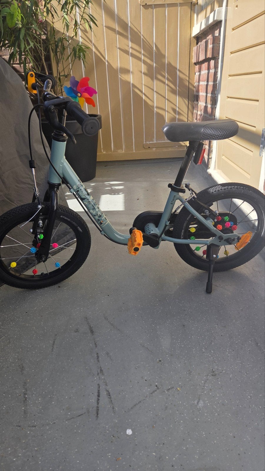 Btwin Discover 900 fiets 2 in 1 - 14 inch - Green Tropical, Fietsen en Brommers, Fietsen | Kinderfietsjes, Ophalen, Zo goed als nieuw