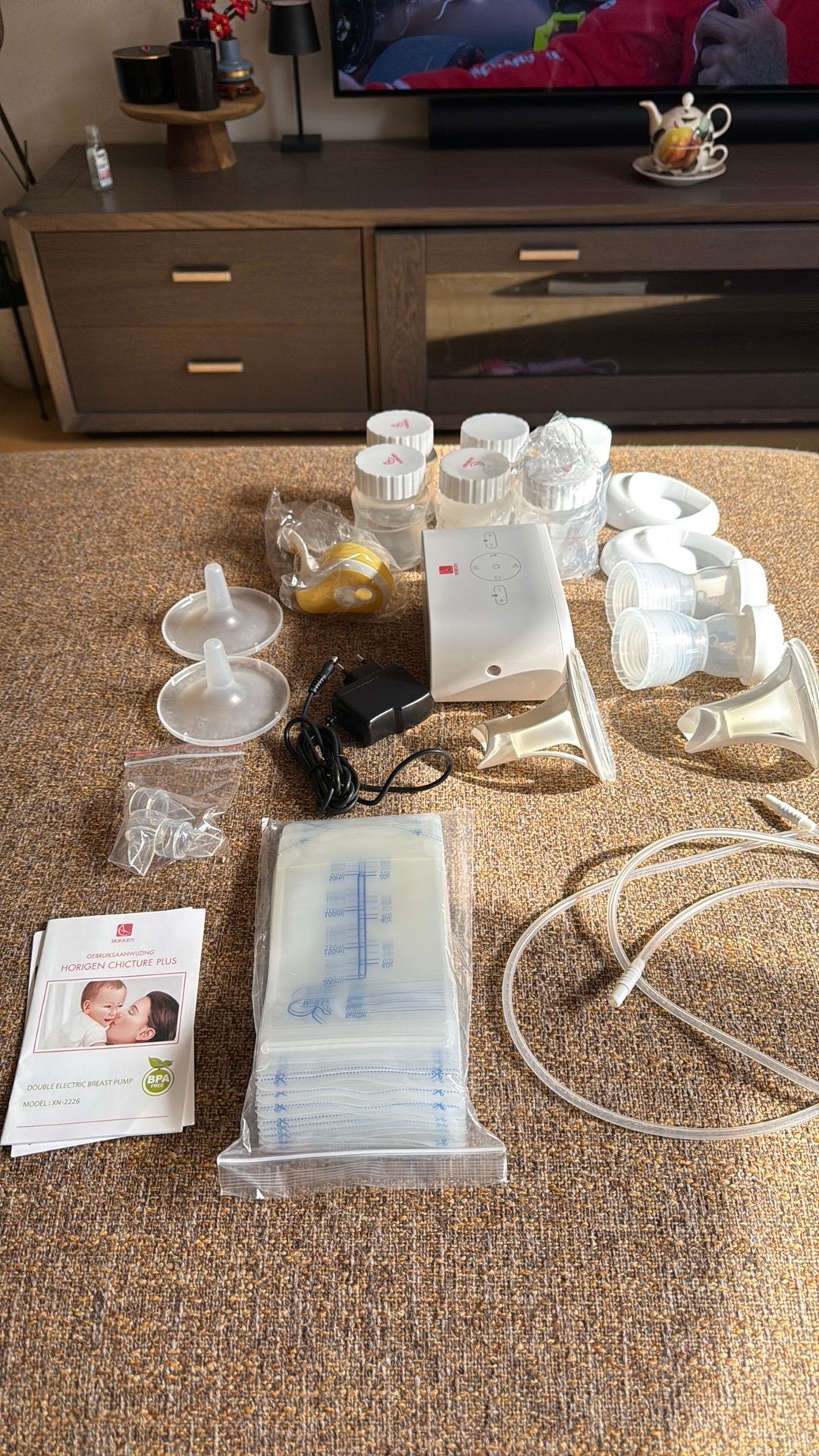 Double electric breast pump, complete set(model xn-2226), Ophalen, Zo goed als nieuw, Overige typen