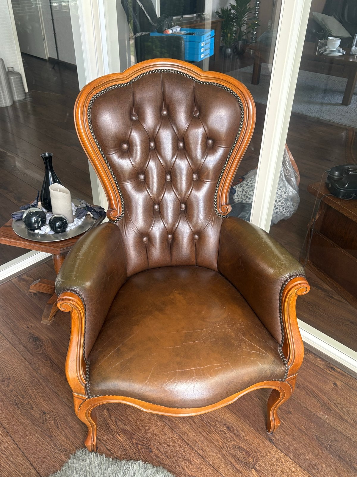 Vintage Leren Fauteuil - Chesterfield Stijl, Ophalen