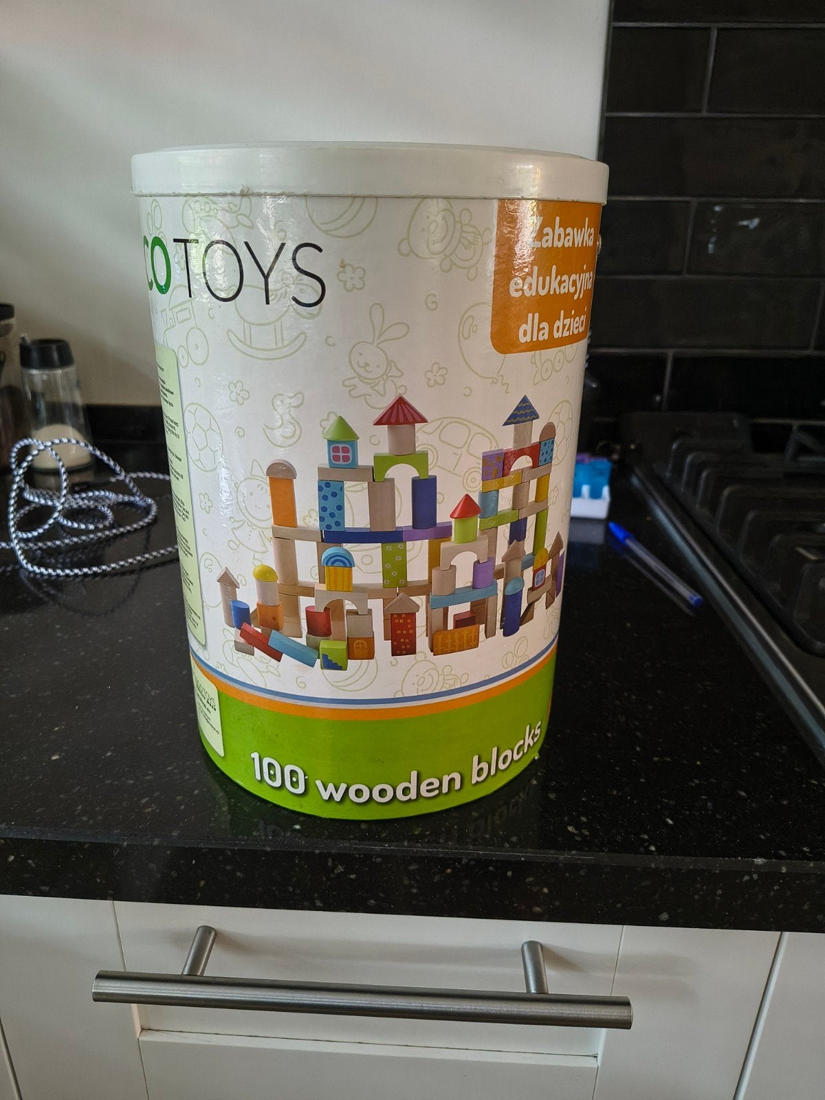 ECOTOYS Houten Bouwblokken - 100 Stuks, Ophalen of Verzenden, Zo goed als nieuw