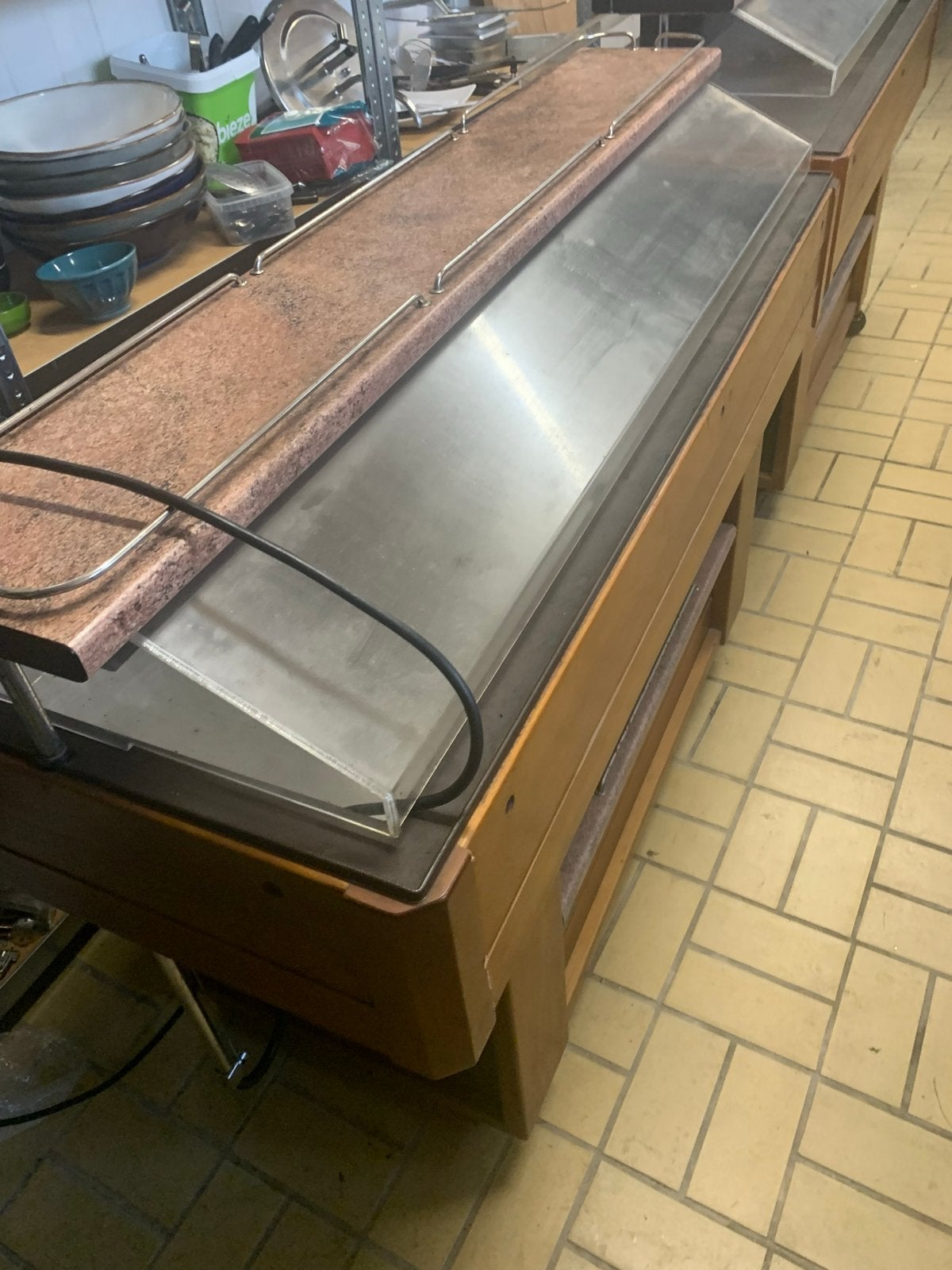 2x Saladebars met Granieten Blad / opzetvitrine, Ophalen of Verzenden, Gebruikt, Koelen en Vriezen