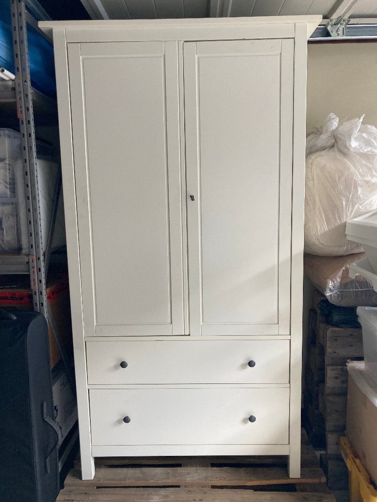 witte kledingkast met 2 deurtjes en 2 lades, IKEA