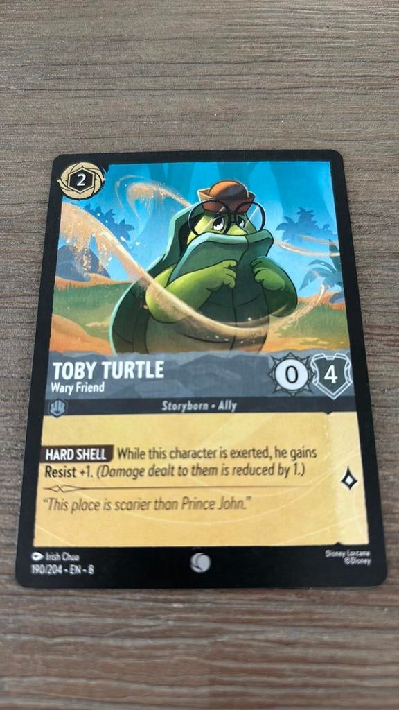 Disney Lorcana Toby Turtle wary friend 190-204 8JAF nonfoil, Ophalen of Verzenden, Zo goed als nieuw, Losse kaart