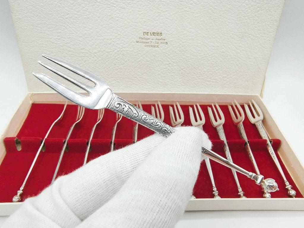 12-Delige taartvorken set, Bijkamp & Co, Steenwijk, 1960, Verzenden