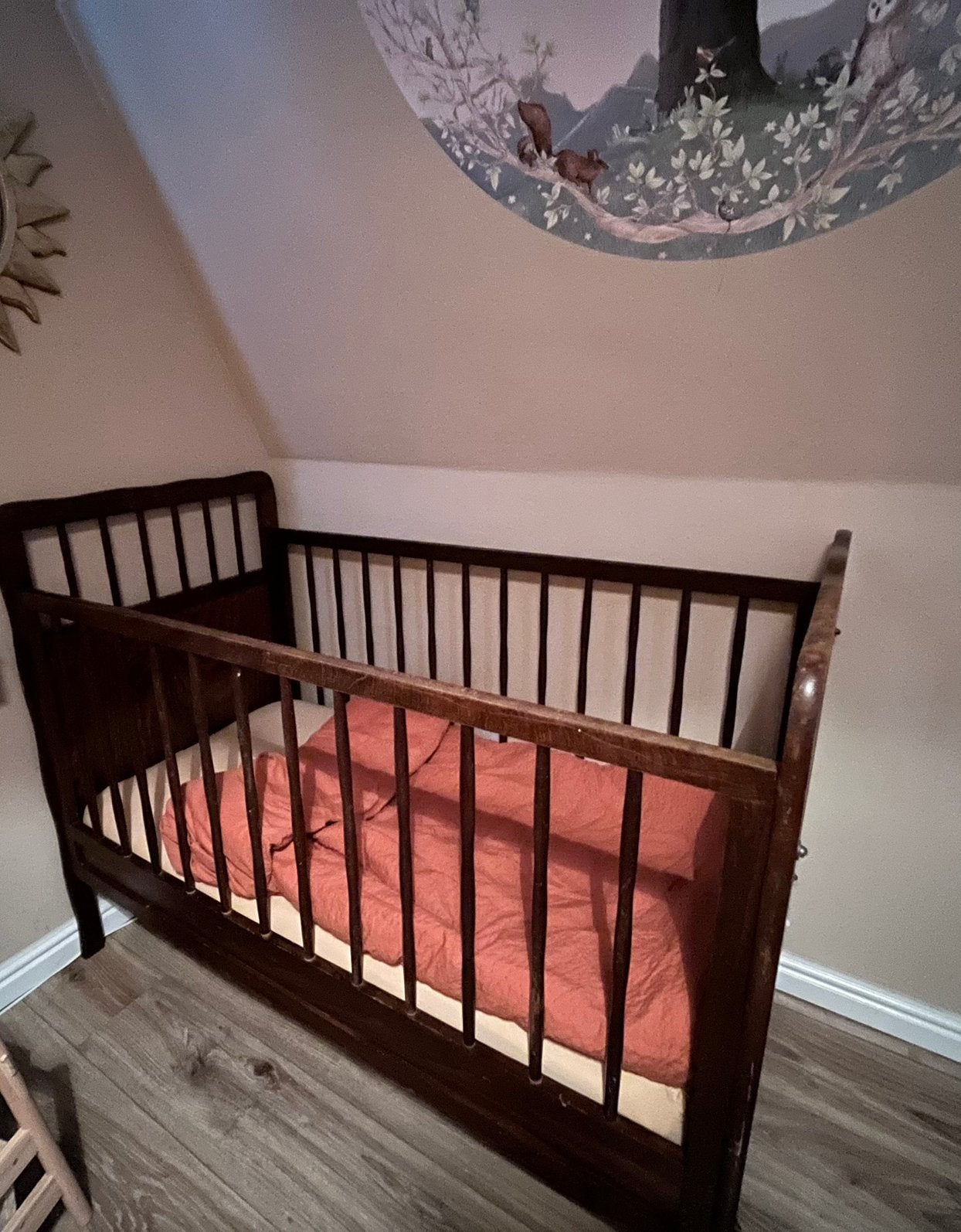 Vintage retro ledikant compleet (120x60cm), Kinderen en Baby's, Ophalen, Zo goed als nieuw, Jongetje of Meisje