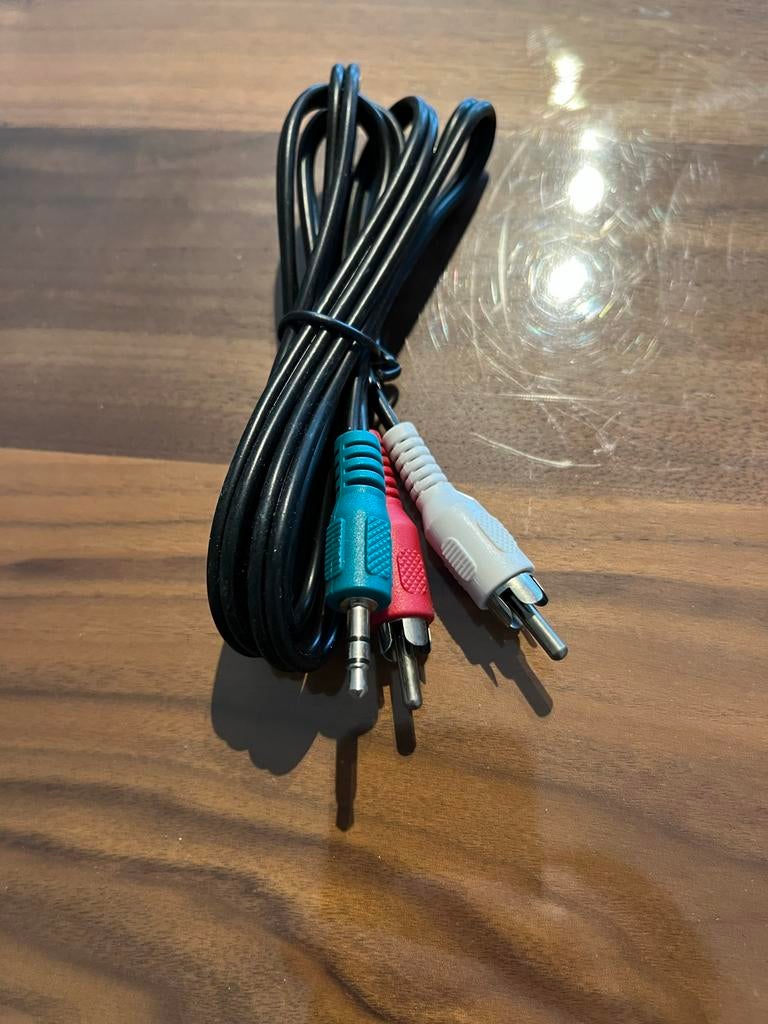Audio kabel 3.5mm jack naar 2x RCA (tulp) - Zwart, Ophalen of Verzenden, Zo goed als nieuw, Minder dan 2 meter, Interlink-kabel
