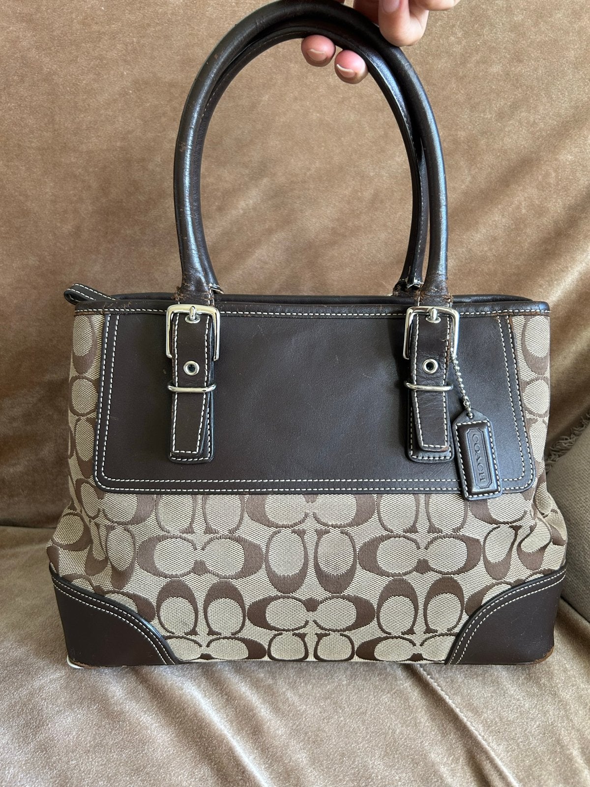 Authenthic Vintage Coach Bag, Sieraden, Tassen en Uiterlijk, Tassen | Damestassen, Ophalen of Verzenden, Gebruikt, Bruin, Handtas