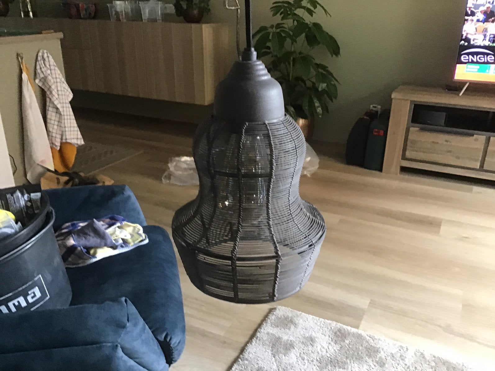 Leuke ijzeren design lamp., Ophalen, Zo goed als nieuw, Metaal, Minder dan 50 cm