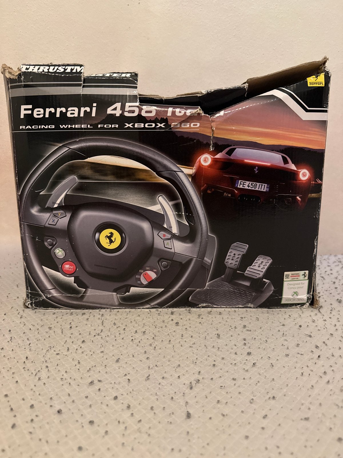 Thrustmaster Ferrari 458 Italia Racing Wheel xbox 360 en pc, Racestuur, Gebruikt, Xbox, Force feedback
