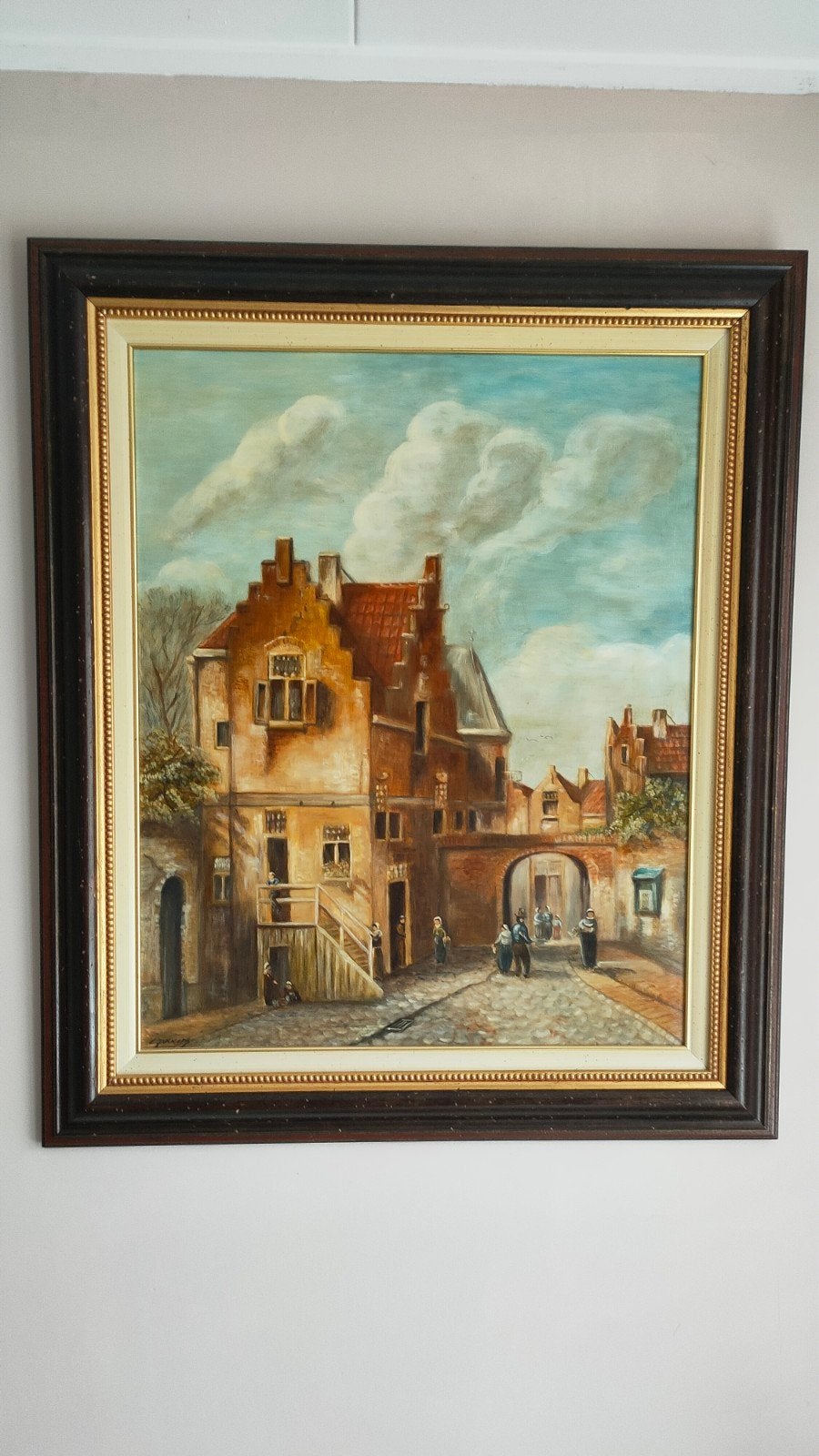 Oud Hollands Stadsgezicht Olieverf Schilderij, Ophalen