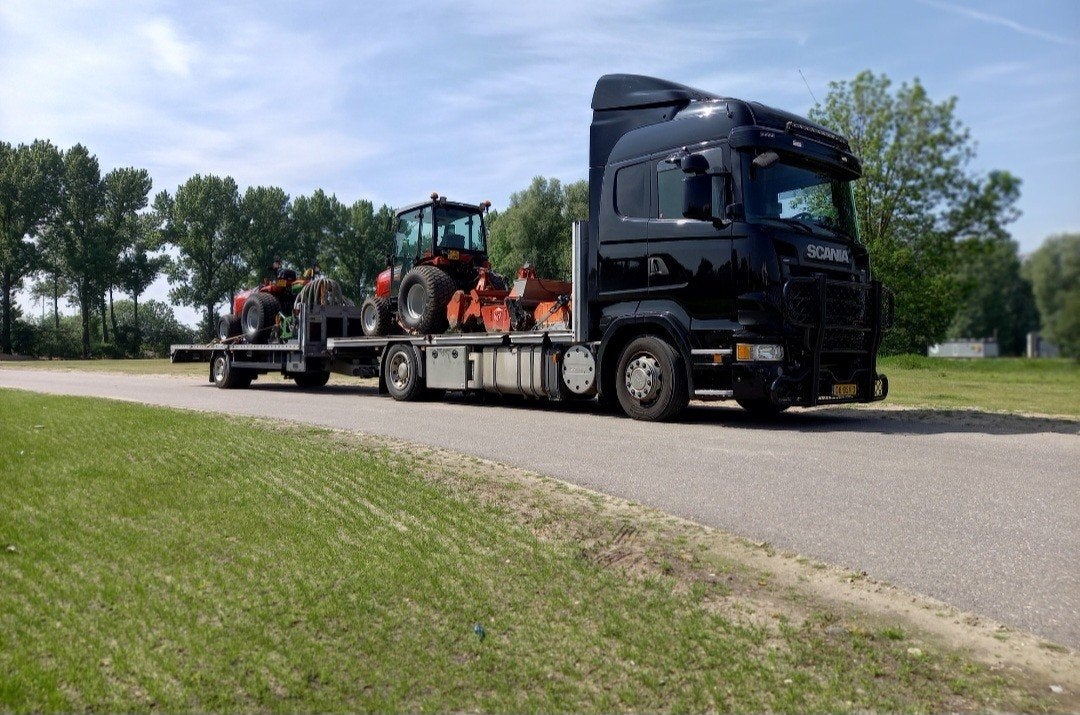 scania R440 met aanhangwagen  oprijwagen, Auto's, Automaat, Euro 5, Achterwielaandrijving, Zwart