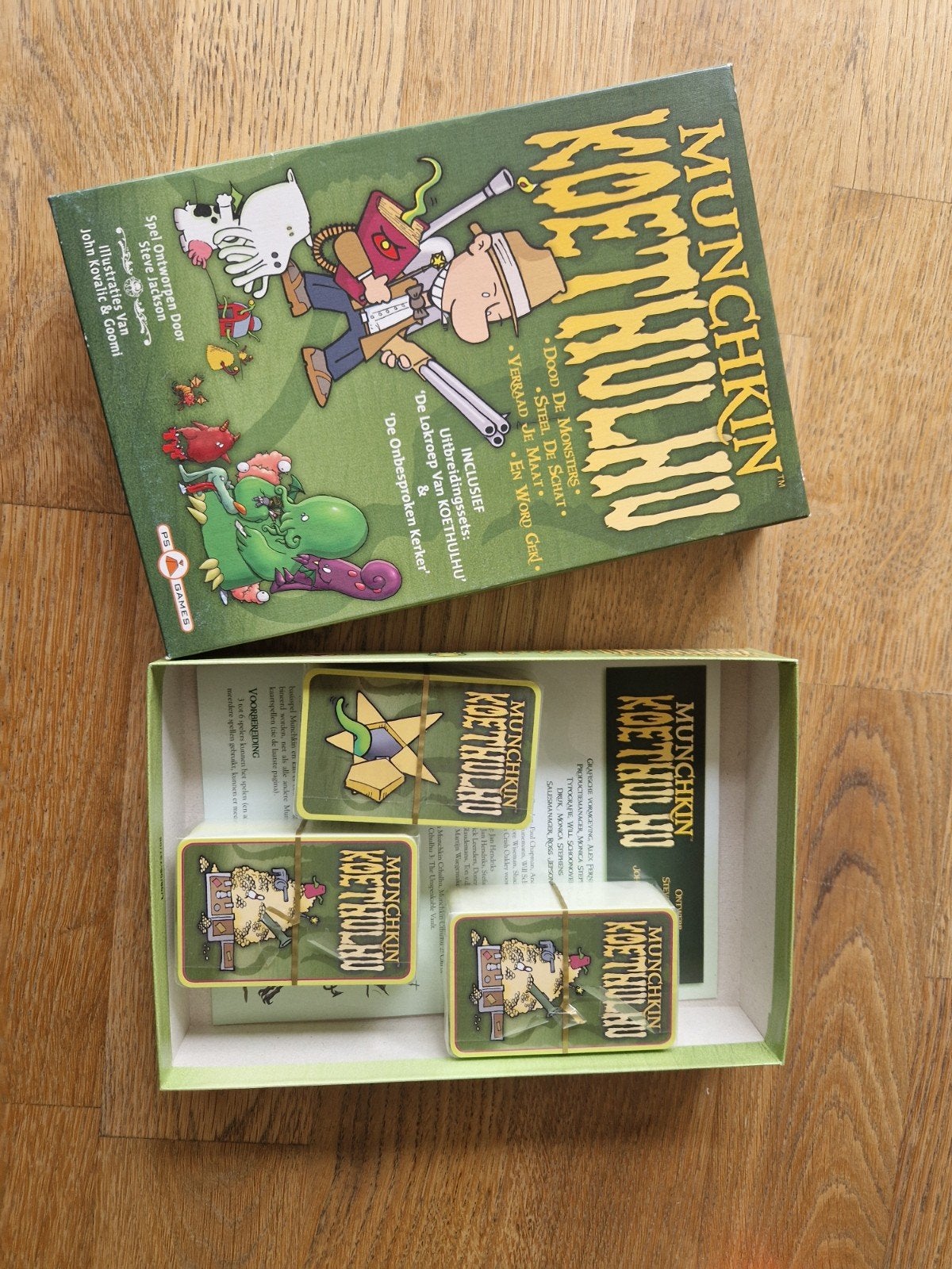 Munchkin Koethulhu Bordspel met Uitbreidingen, Drie of vier spelers, Ophalen of Verzenden, Zo goed als nieuw, PS Games